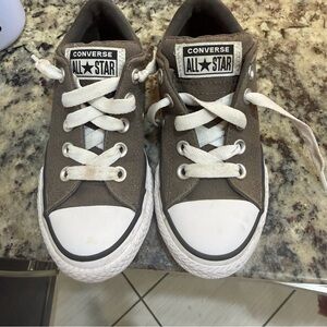 Converse Kids All Star Low Top Sneakers - Brown with White Accents